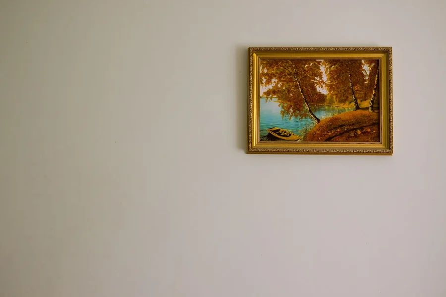 Make Market Lake Forest Diamond Art Kit: Review, Specs, and Tips Framed scenic mountain lake and pine forest artwork hanging on a living room wall